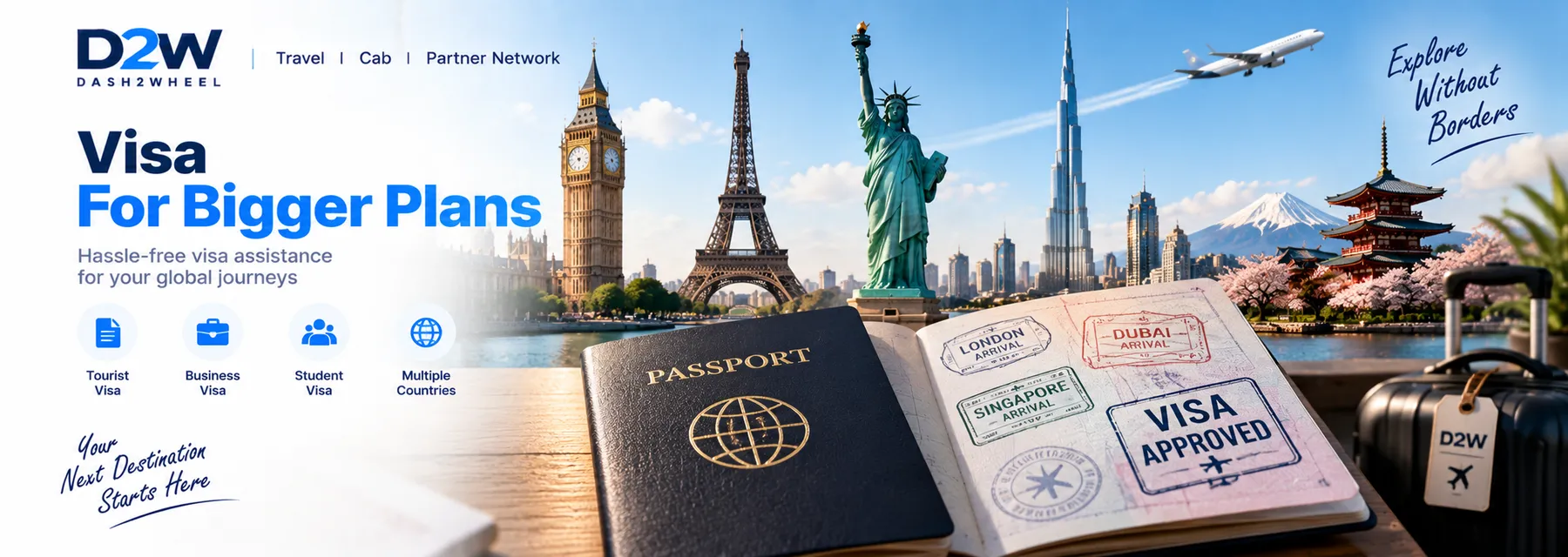 Visa assistance for tourist, business and student travel